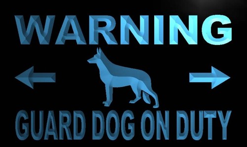Warning Guard Dog on Duty Neon Light Sign